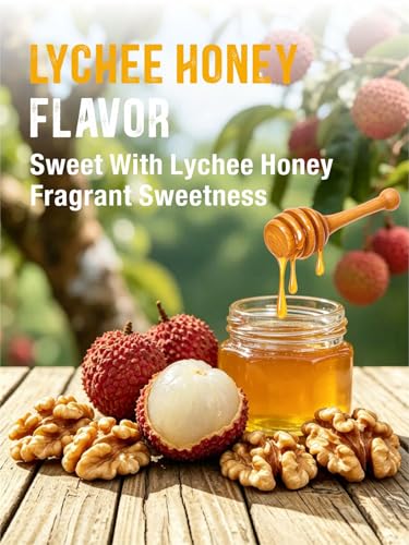 Image of Zorrer Lychee Honey Walnuts, 6 oz, Roasted, Not Fried, No Added Sugar | Non-GMO, Vegan & Gluten-Free, Freshly Seasoned Walnuts, Perfect for Sports Events, Movie Nights & Gatherings
