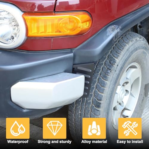 Image of Front Mud Flaps Splash Guards Compatible with Toyot@ FJ Cruiser 2007-2021 Accessories, Aluminum Alloy Heavy Duty Splash Guards Pro Mud Flaps Fenders 2PCS