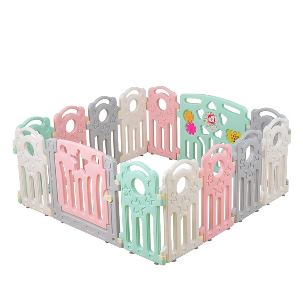 Baby Playpen Large Plastic Baby Playpen, Playpen Play Area With Door Lock And Suction Cups, 230x198cm (Size : 22+2 panels)