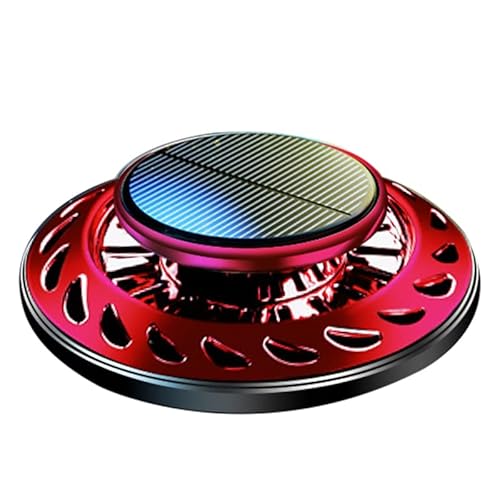 Masyrt Solar Car Perfume Diffuser Rotate Emit Fragrance All Alloy Wide Usage Suitable for Car, Toilet or Bedroom (Red)