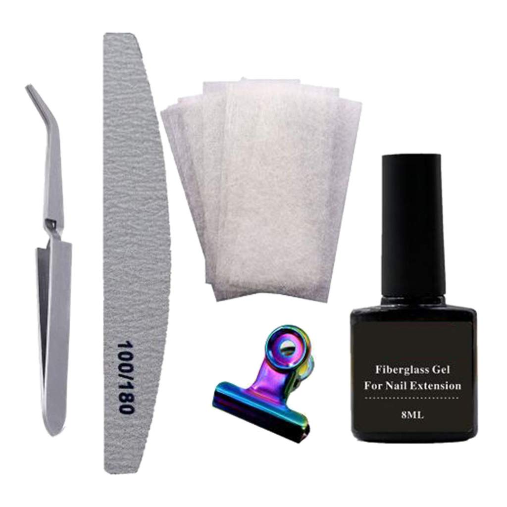 Nail Art Non-Woven Silk Fiberglass Gel Tip Extension Fiber Kit