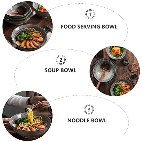 HEMOTON Tigela de macarrão japonesa autêntica para macarrão japonês, conjunto de tigelas de sopa, po