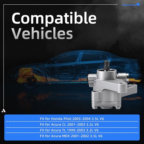 Loautong Power Steering Pump, for Honda Pilot 2003-2004, for Acura CL 2001-2003, for Acura TL 1999-2003, for Acura MDX 2001-2002, 3.2L 3.5L V6, Power Assist Pump Replace# 21-5290, 06561P8E505RM by Loautong - Used condition - Image 2