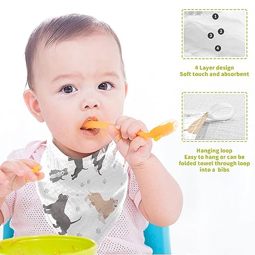 Image of vvfelixl American Bully Dogs Baby Burp Cloths Baby Muslin Washcloths for Boys Girls Cotton Baby Face Towel for Newborn Infants Soft and Absorbent 11.8 X 11.8In, 5 Pack