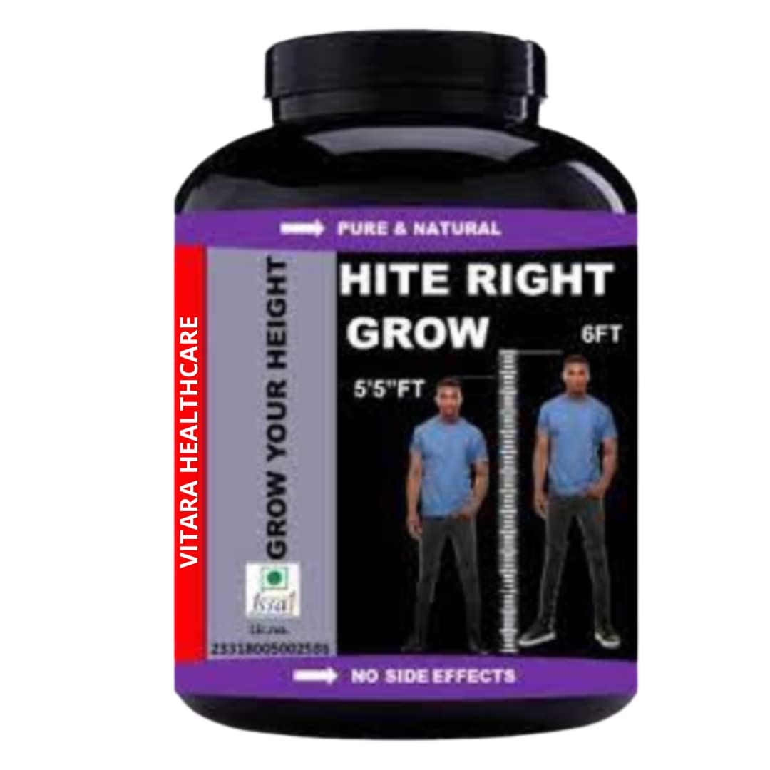 Hite Right Grow, Increase Body Height, Height Medicine, Height Growth Product, Ayurvedic Product, 100g, Pack of 1