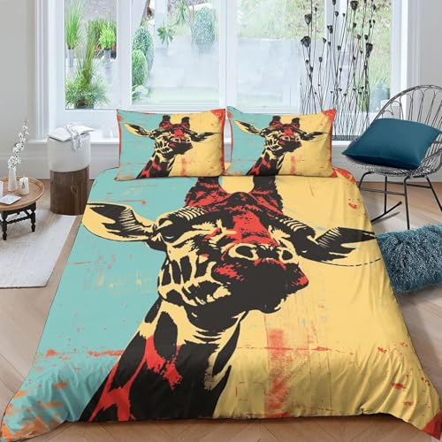 Housse de couette girafe douce en microfibre contre la transpiration