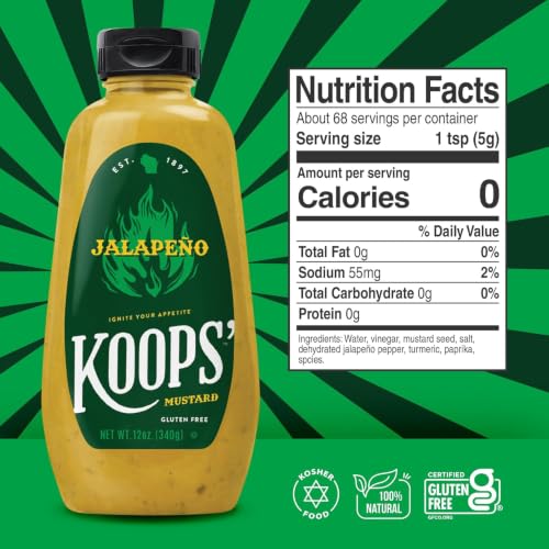 Image of Koops' Mustard Gluten-Free, Kosher, Made in USA, From Quality Mustard Seeds, Creamy (Arizona Heat & Jalapeno)