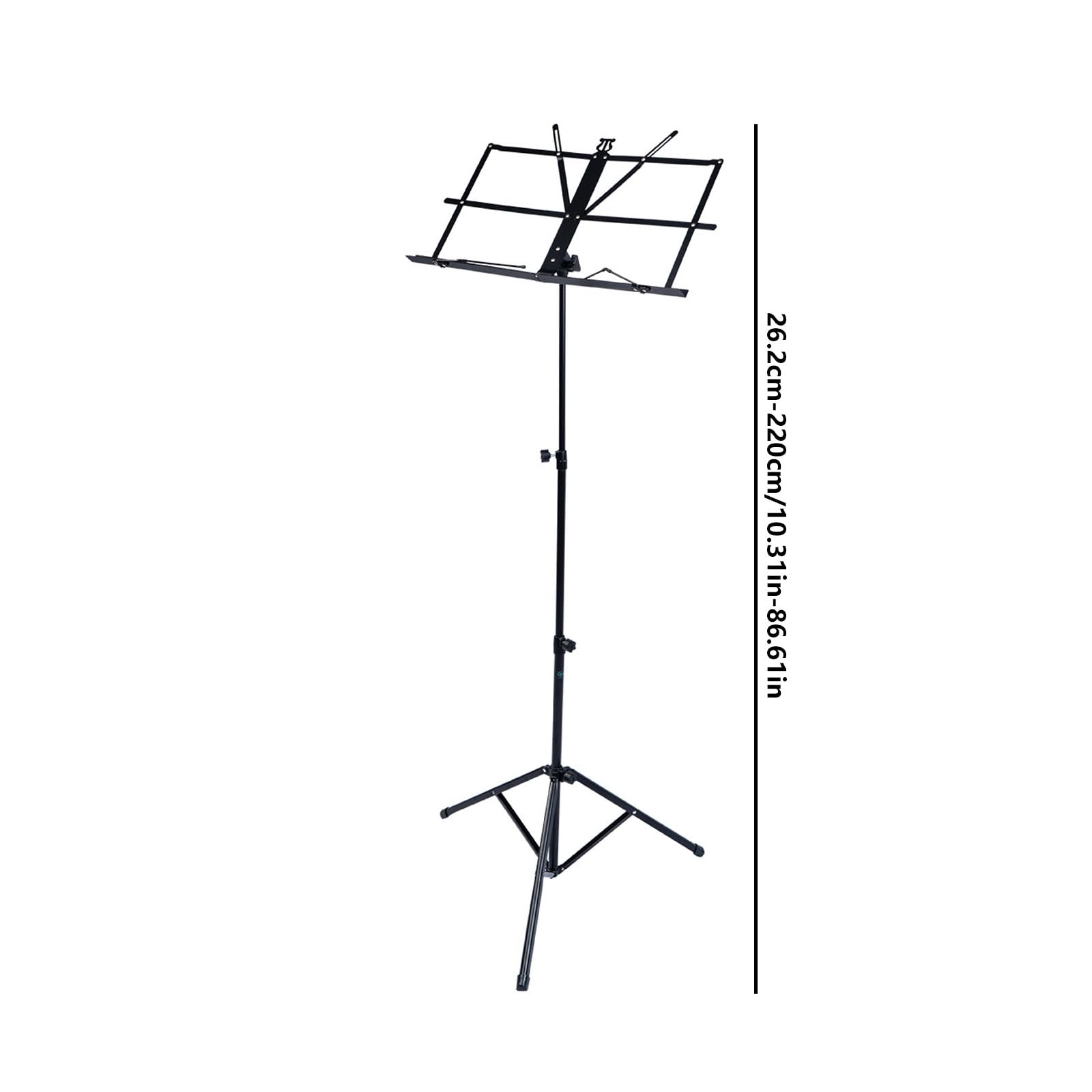 Notenständer Klappbar,Stabil 2 In 1 Doppelnutzung,Höhenverstellbar Von 26.6 Bis 220 cm,Geeignet Für Instrumentalaufführungen,Band Und Reisen