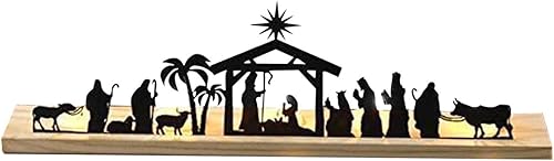 Juego de belenes de metal de metal, figura religiosa, nacimiento de Jesús, pequeñas figuras católicas para mantel de mesa, capilla, vacaciones,