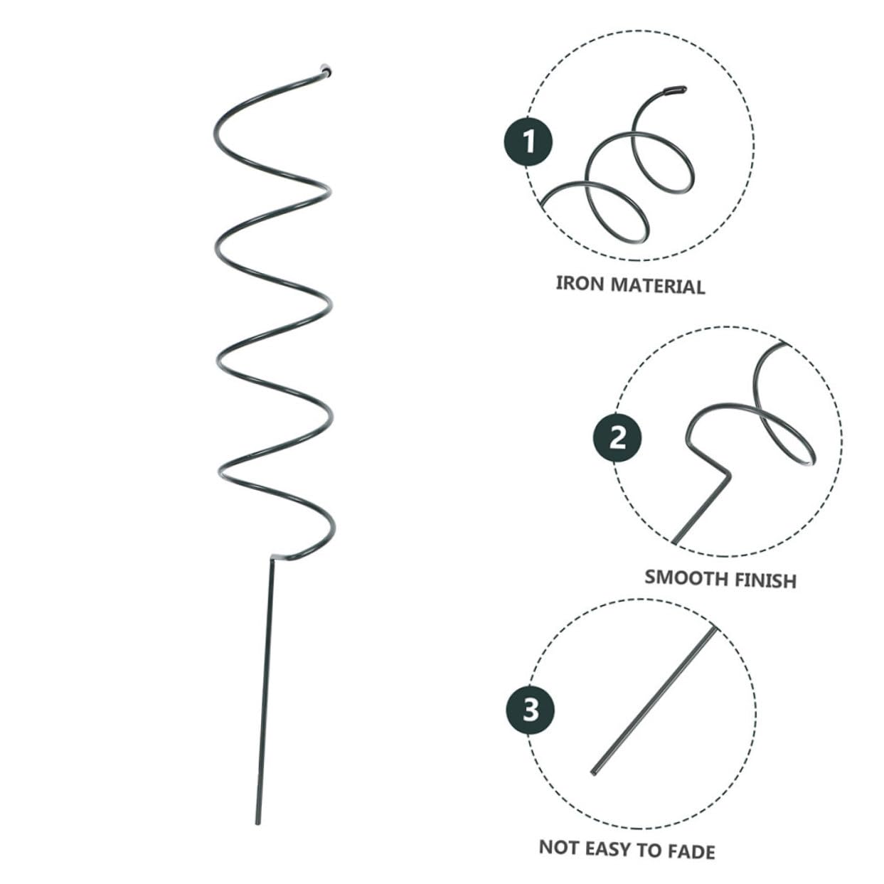 Lot de 8 Tuteurs Spiralés en Fer pour Plantes de Jardin