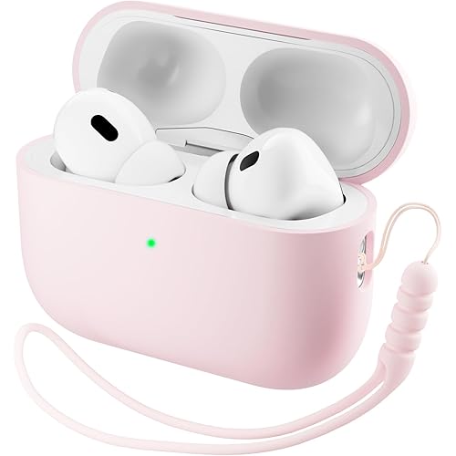 ORNARTO Compatible with AirPods Pro 3 Case 2025, Full Protective Hybrid Silicone for AirPods Pro 3rd Generation Case, Front LED Visible Skin Cover-Chalk Pink
