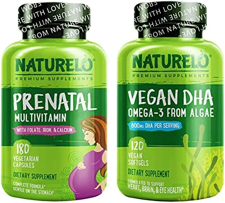 NATURELO Prenatal Multivitamin 180ct Vegan DHA 120ct