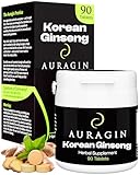 Auragin® Authentic Korean Red Ginseng - Made in Korea - 6 Year Roots - No Additives or Other Ingredients - 100% Red Panax Ginseng in Every Tablet
