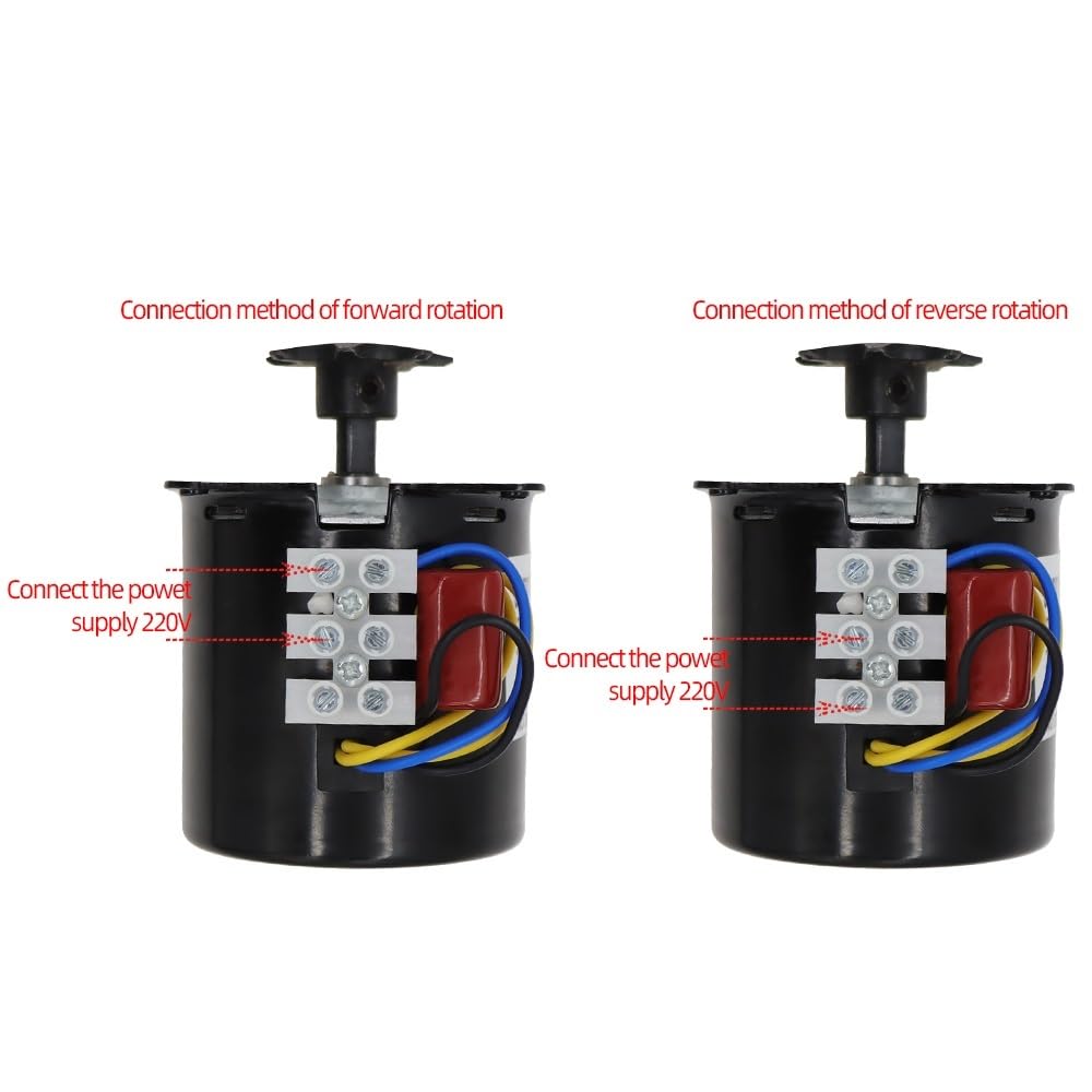 Synchrongetriebemotor 60KTYZ 14W 220V AC 50Hz 2,5 RPM Schwarz