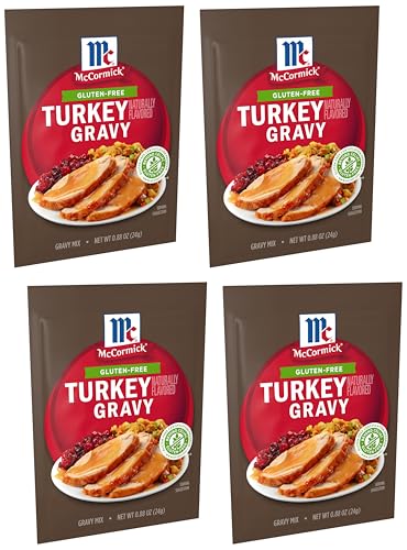 Image of McCormick Turkey Gravy Mix (Gluten Free), 0.88 oz (Pack of 4)