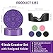 6 Pack Purple Silicone Drink Coasters with Holder, 4 Inch Non-Slip Heat-Resistant Round Cup Mats, Decorative Waterproof Coasters for Tabletop, Office Desk, Bar & Coffee Table, Dishwasher Safe