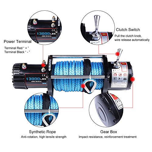 Winch eléctrico 12V para SUV ATV 13000 LBS miniatura 2