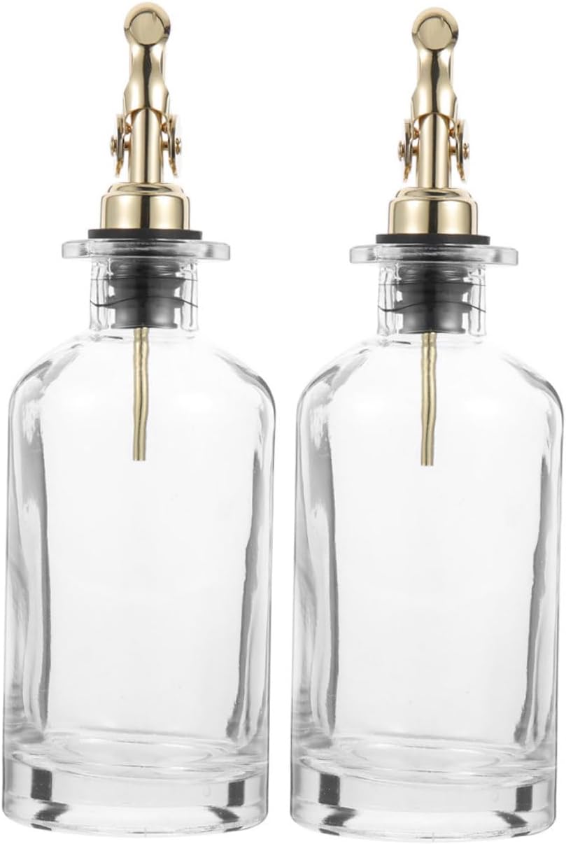 Cabilock Glass Oil and Vinegar Dispenser Bottles 500ml Set of 2 with Automatic Opening and Closing, Kitchen Seasoning Holder for Olive Oil, Soy Sauce, and Vinegar Storage