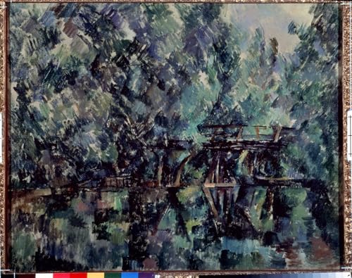 Toile pour décoration murale Paul Cézanne tableau Pont sur l'étang 60x90cm