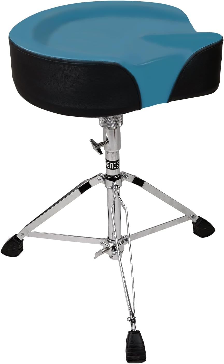 Steel Heavy Duty Drum Throne Seat - Adjustable Drum Stool- Motorcycle Style Drum Throne - Drummer Stool- Universal Drum Chair For Kids And Adults, 43 CM, 25 Cm, Multicolor