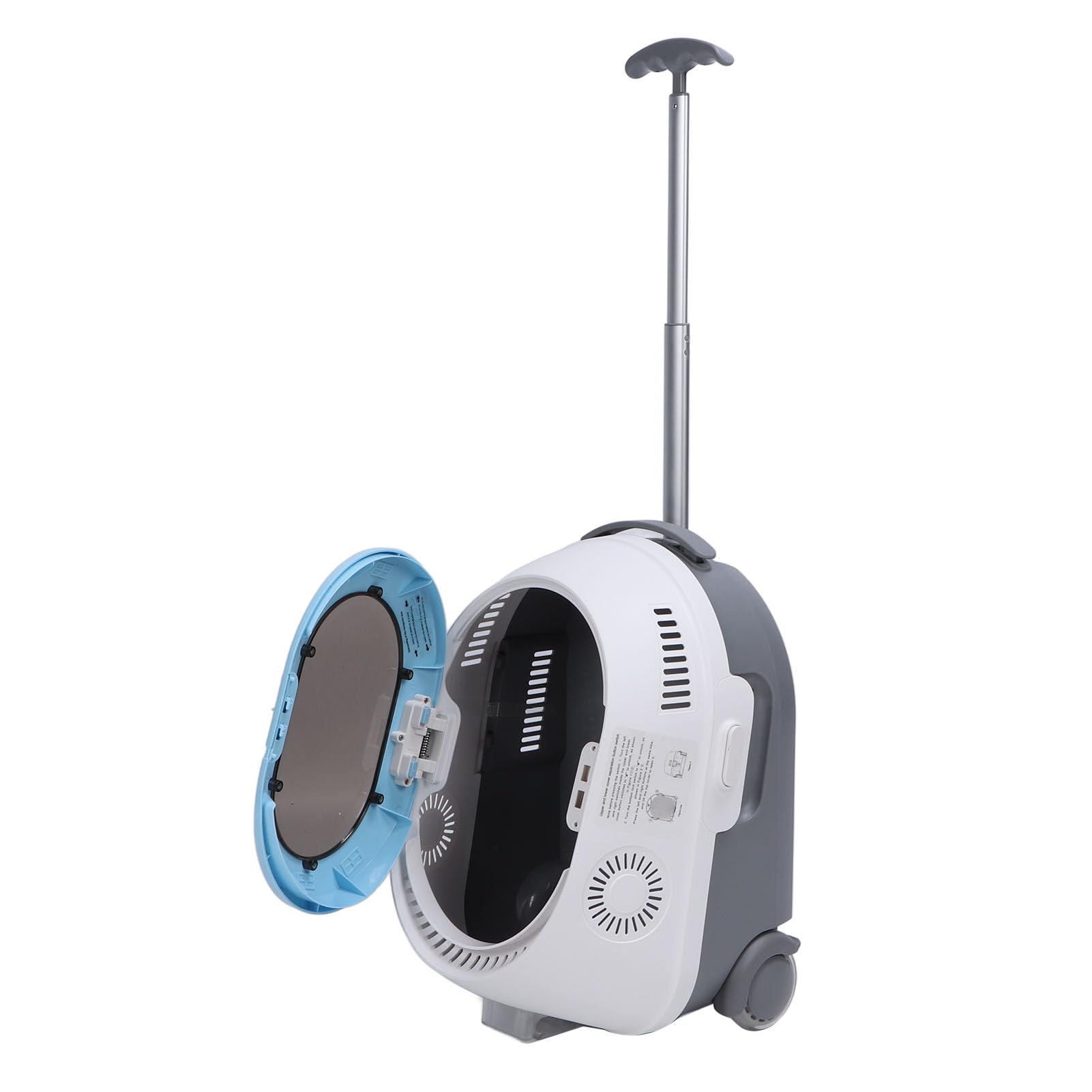 Asixxsix Transportín para Mascotas con Ruedas extraíbles, 3 en 1 con Ventana de Media Perspectiva Transportín de Viaje Multifuncional para Gatos con Sistema de iluminación Suave (Blue)