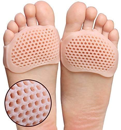 Anti-Skid Forefoot Soft Pads for Pain Relief | Silicone Gel Half Toe Sleeve & Metatarsal Cushion | Front Foot Protector Heel Socks for Women & Men (1 Pair, Skin Color)-image-17
