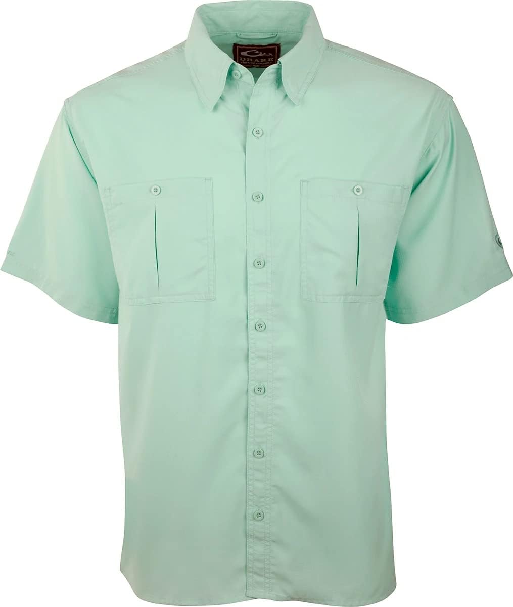 Drake Waterfowl Flyweight Shirt with Vented Back S/S Carolina Blue Large