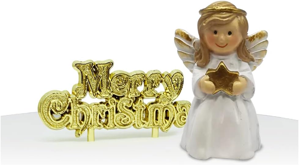 Nutcracker Resin Cake Topper & Gold Merry Christmas Motto Luxury Boxed