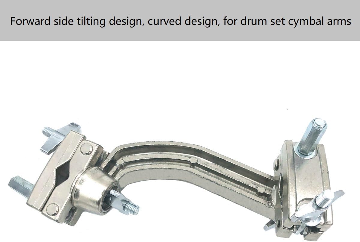 Dual Drum Tilting Accessory Clamp 360° Rotating Double Drum Set Percussion Mounting Multi-Clamp Bracket for Cymbal Stand Hardware Accessories