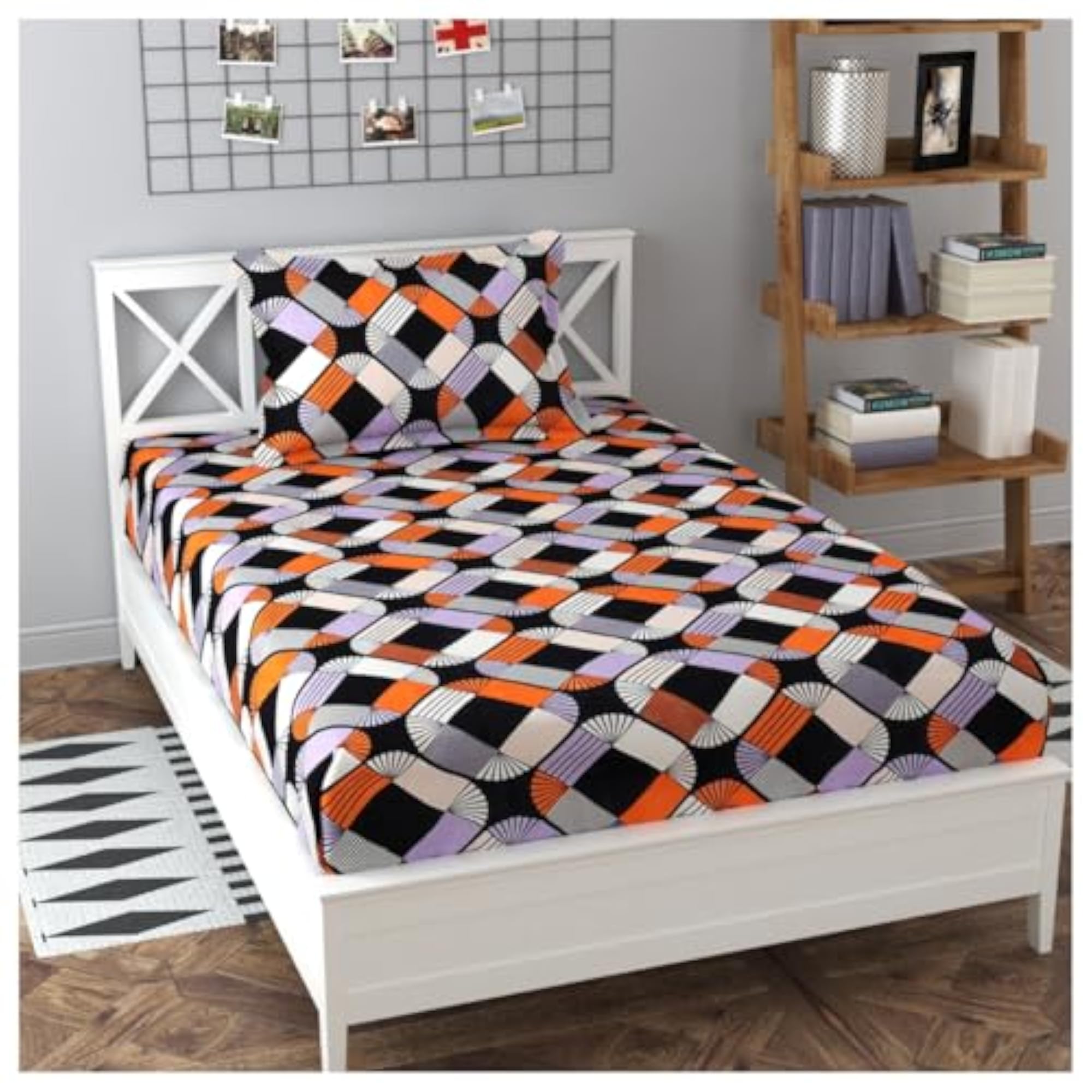 Prime Collection 220TC Combo Pack of 2 Single Bedsheets