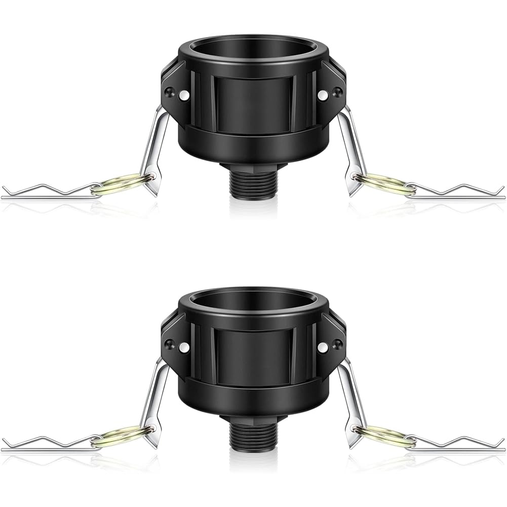 UDSKNV[KSL IBC Tote Fittings 2pcs 275 330 Gallon Adapter 2 Inch Drain Connection with Camlock Garden Hose Tank