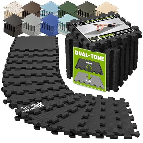 Esterilla Fitness Puzzle para Suelos de Gimnasio | Set de Protección Goma Espuma Losas Caucho para Máquinas de Deporte, Alfombrilla Protector Expandible Tatami Tapiz Alfombra Colchonetas Pesas Gym