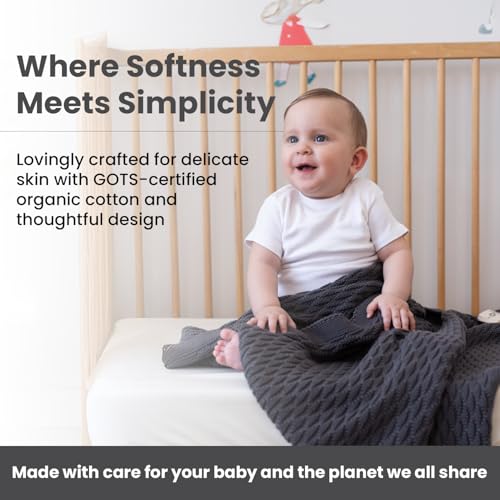 Image of Pineapple Design 100% Organic Cotton Baby Blanket 30 inchx40 inch Dark Grey - GOTS Certified, Soft and Breathable, Ideal for Newborns and Infants.