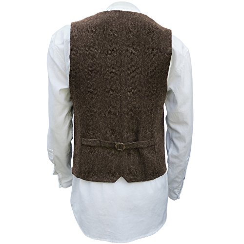 image for The Celtic Ranch Wool Blend Irish Tweed Mens Vest with Full Back, Adju