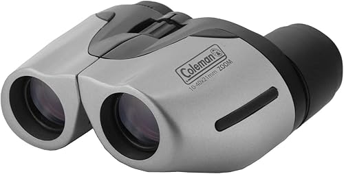Coleman 10-40x21 Prisma Porro con zoom compacto resistente a la intemperie con ángulo de visión de 2.0-0.9 grados, gris