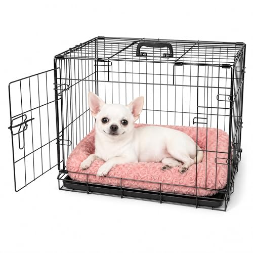 Image of Dog Crate Pad for Crate /Floor /Car for Extra Small Dogs Washable | Small Dogs Crate Pad with Non Slip Bottom,Soft Dog Crate Pad for Toy Poodle Yorkshire Chihuahua,18 inchx12 inch Pink