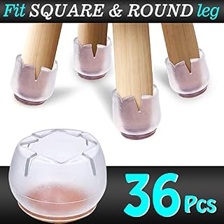 36pcs Chair Leg Caps Silicone Floor Protector Furniture Table Feet Covers,Fit Both Round