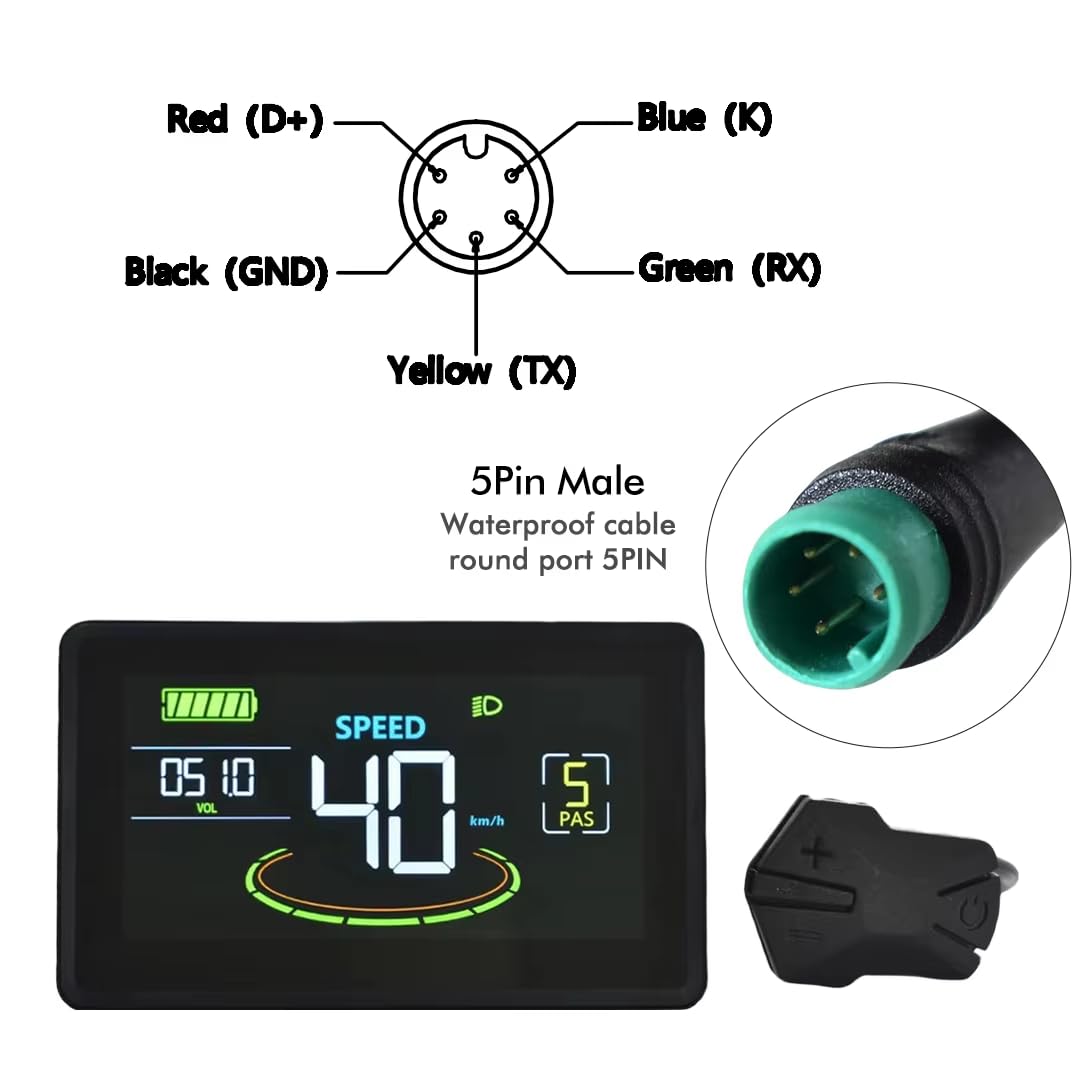 H6c elektrische fiets LCD-scherm meter 24v-60v e scooter lcd-paneel