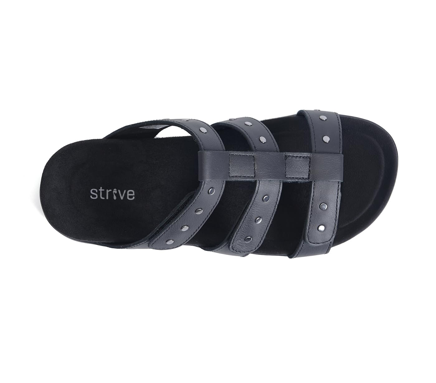 Strive Biarritz Damskie ortopedyczne sandały do chodzenia z podparciem łuku, regulowane, skórzane, wygodne sandały na zapalenie powięzi podeszwy, obrzęk stóp, haluksy i zatwierdzone przez podologa