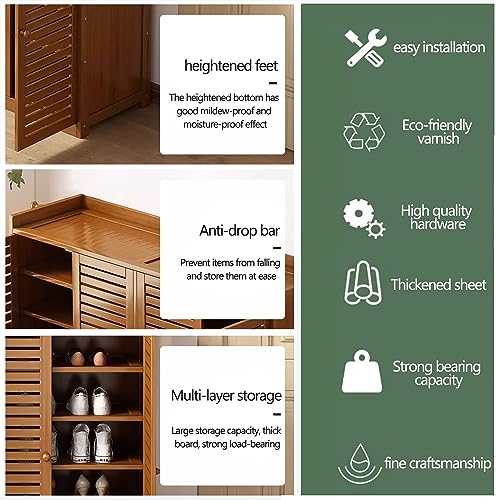 Meuble à chaussures pour petit espace solution de rangement étroit en bambou - 5
