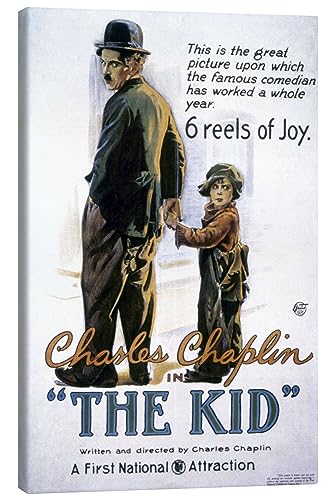 Tableau sur toile Chaplin pour mur vide decoration murale salon affiche Le Kid 40x60 cm