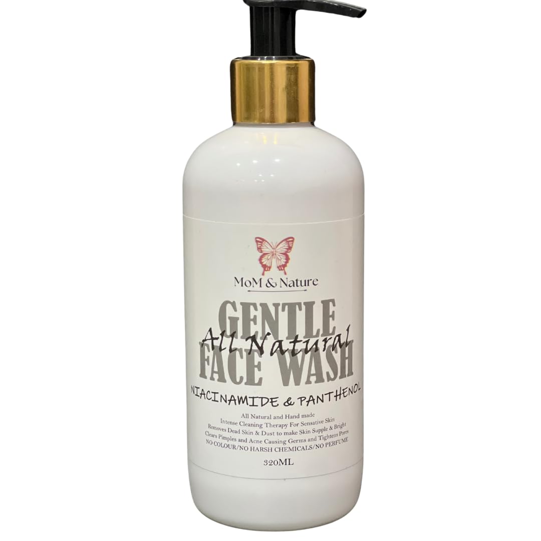 Mom And Nature All Natural Facewash | 320 Gram | Oil Free Natural Facewash | Great For Acne Prone And Sensitive Skin | Removes 100% Pollution And Dirt | Control Acne | Sensitive Skin To All Skin Type