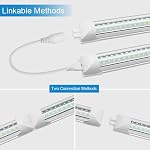 SHOPLED 4ft LED Shop Light, 40W 6000LM 6000K, V Shape ETL Certified Linkable T8 LED Tube Light, 4 Foot Shop Lights for Garage Workshop 4-Pack