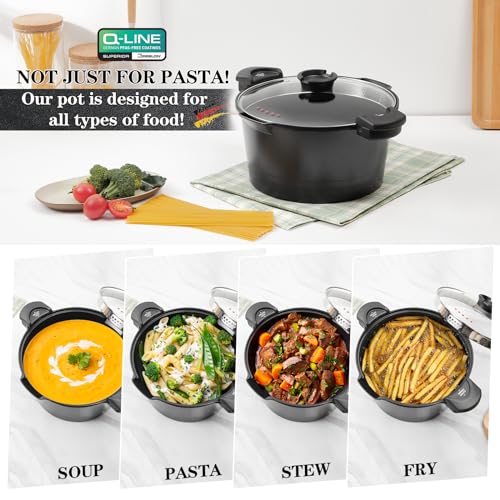 Miniatura 5 de Rossetto Olla Para Pasta 24 Cm, 4,5 L , Revestimiento Antiadherente, Aluminio Fundido Para Todas Las Luces De Inducción, Negro