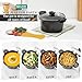 8.5qt Pasta Pot with Strainer Lid, Cast Aluminum Stockpot Multipot, Nonstick Ceramic Coating make Cleanup easy with Tempered Glass Lid, Dishwasher Safe, Induction, Black (Black, 8.5 Quarts)