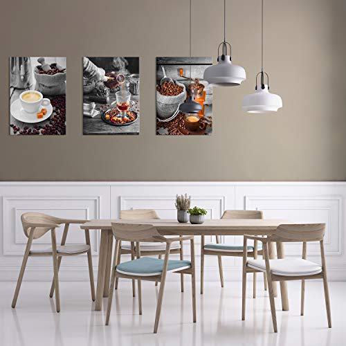 Yuanand Coffee Bean Coffee Cup Wall Decor Kitchen Pictures - Coffee Decor Canvas Wall Art - Framed Posters Paintings Dining Room Decor #TOP4