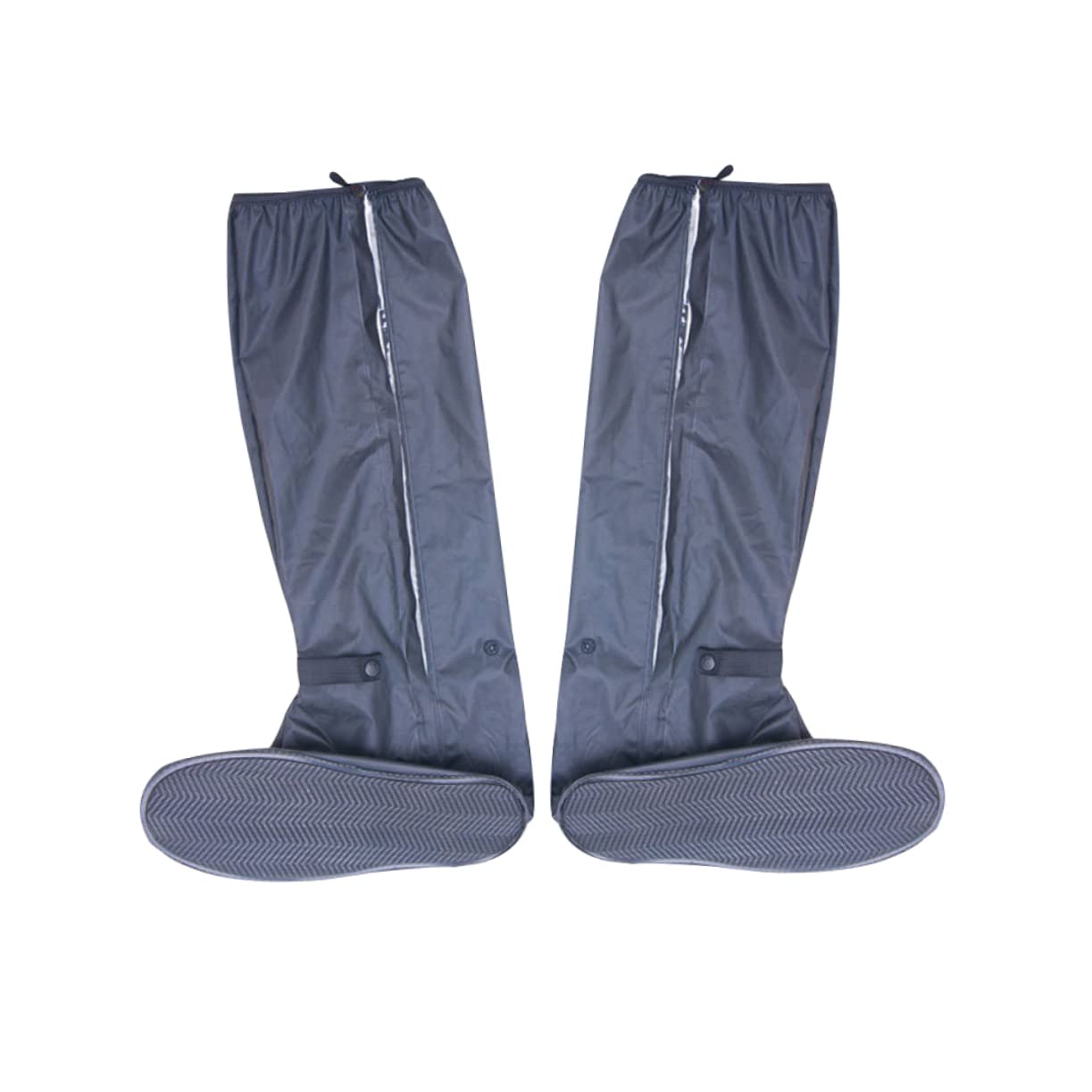 TINEASUR 1pair Thickened Rainproof Shoe Non- Portable Overshoes for Easy Wear Zipper Design for Wet Weather and Cycling Activities