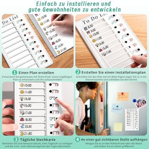 Diffaxy 2 Stück Checklist Boards, Tragbare To Do List Checklist Board mit 10 Blanko Papier, Wochenplaner für Kinder, Abnehmbare Aufgabenlistentafel zur Erinnerung an den Planer