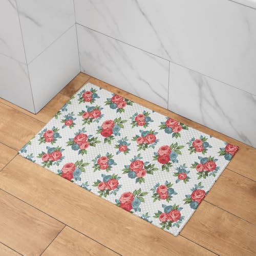 Tapis de porte d entrée intérieure Welcome fleuri format 45x75cm - 4