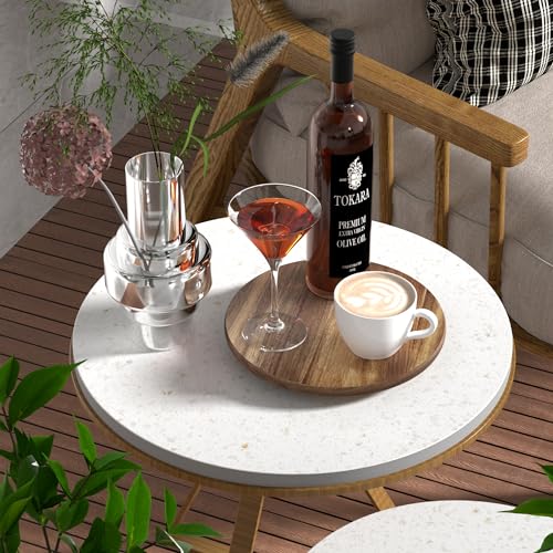 Greatseas Lazy Susan Turntable for Cabinet, Bamboo Lazy Susan Organizer for Table Top, Kitchen Countertop Organizer for Condiment, Bathroom Counter Organizer Decor Sink Tray, Acacia Wood 10 Inch - Thumbnail 7